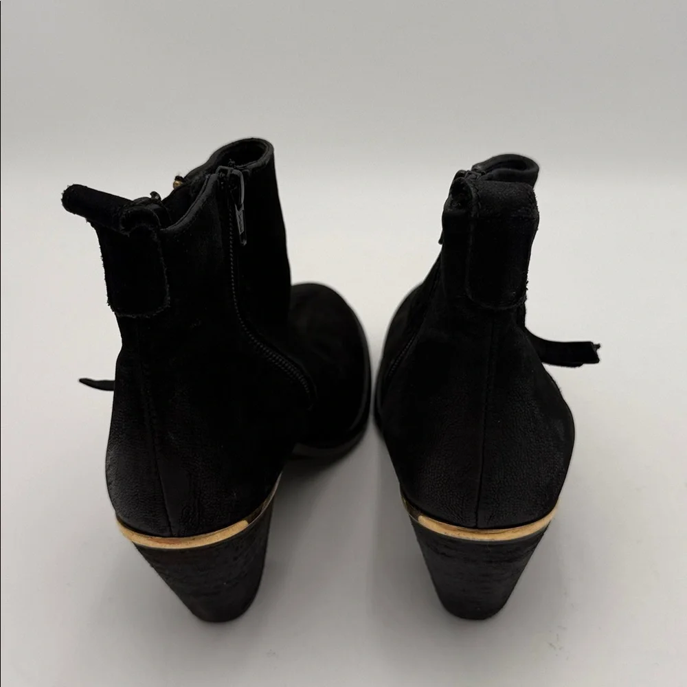 Steve Madden Elegant Black Ankle Boots women 8.5 leather festival retro Y2K
